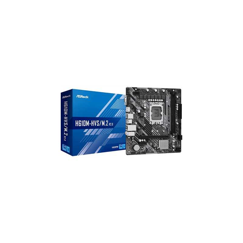 ASRock H610M-HDV/M.2 R2.0 Motherboard, Intel Socket 1700,Supports 14th, 13th & 12th Gen, DDR4, Micro ATX, 6 Phase Power Design, 