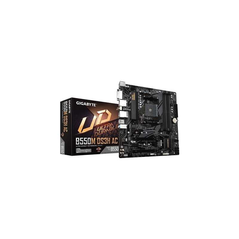Gigabyte B550M MicroATX Motherboard with Pure Digital VRM Solution, PCIe 4.0 x16 Slot, Dual PCIe 4.0/3.0 M.2 Connectors, Intel D