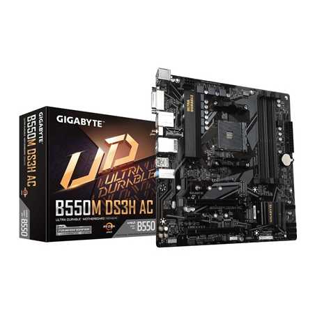 Gigabyte B550M MicroATX Motherboard with Pure Digital VRM Solution, PCIe 4.0 x16 Slot, Dual PCIe 4.0/3.0 M.2 Connectors, Intel D