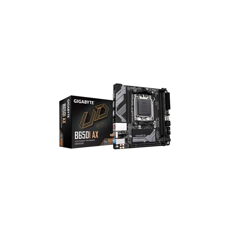 Gigabyte B650I AX DDR5 Motherboard, AMD Ryzen 7000 AM5, Mini ITX, 1 x PCI Express x16 slot, supporting PCIe 4.0 and running at x