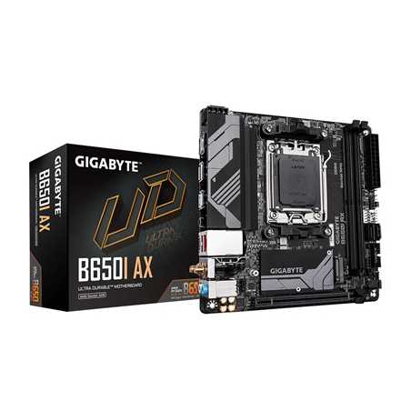 Gigabyte B650I AX DDR5 Motherboard, AMD Ryzen 7000 AM5, Mini ITX, 1 x PCI Express x16 slot, supporting PCIe 4.0 and running at x