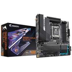 Gigabyte B650M AORUS ELITE AX DDR5 Motherboard, AMD Socket AM5, Micro ATX, 1x PCIe 5.0 x4, 1x PCIe 4.0 x16, 1x PCIe 4.0 x4, Blue