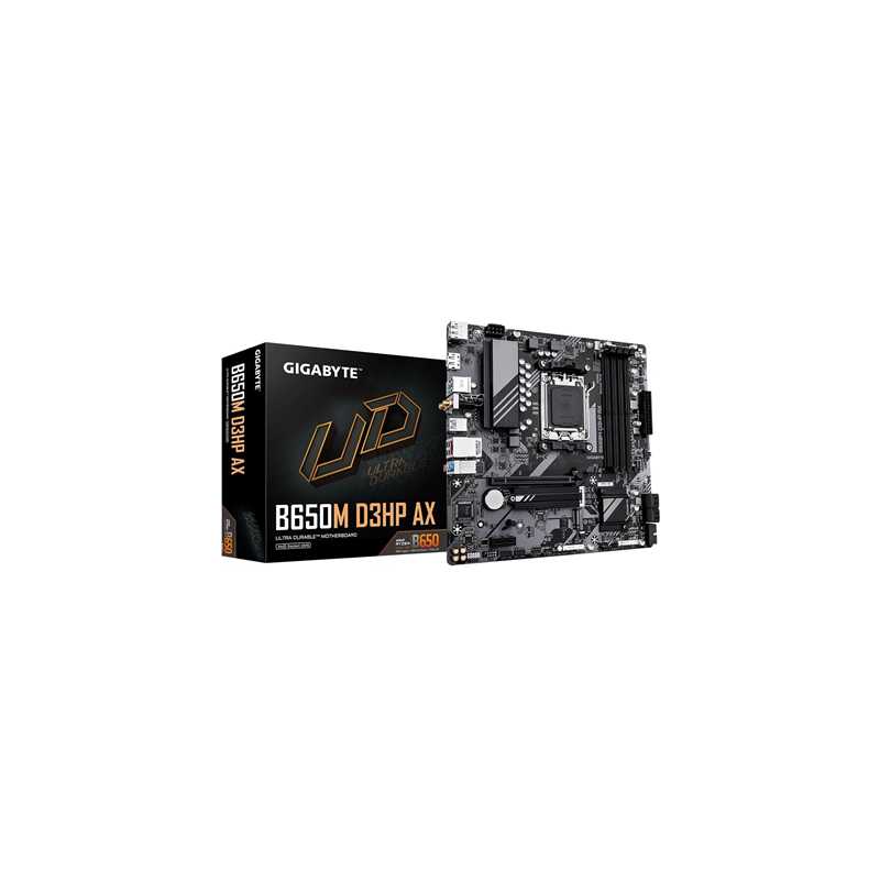 Gigabyte B650M D3HP AX, AMD AM5 Socket, 4x DDR5, 2x M.2 & 4x SATA, Wi-Fi 6E, Micro ATX Motherboard