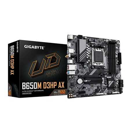 Gigabyte B650M D3HP AX, AMD AM5 Socket, 4x DDR5, 2x M.2 & 4x SATA, Wi-Fi 6E, Micro ATX Motherboard