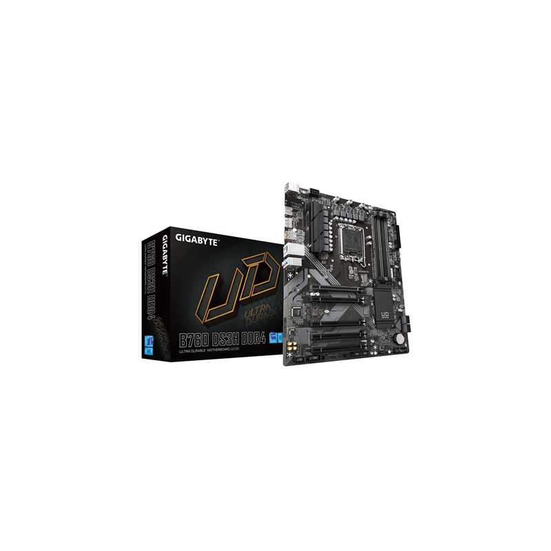 Gigabyte B760 DS3H DDR4 Motherboard, Intel Socket 1700, 12th/13th Gen, 1x PCIe 4.0 x16, 2 x PCIe 4.0 M.2, ATX, USB Type-C, 2.5Gb