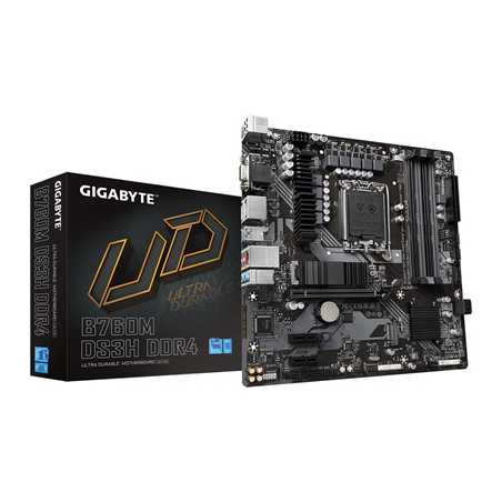 Gigabyte B760M DS3H DDR4 Motherboard, Intel Socket 1700, 12th/13th Gen, 1x PCIe 4.0 x16, 2 x PCIe 4.0 M.2, Micro ATX, USB Type-C