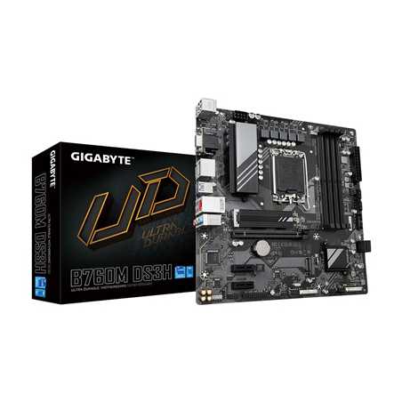 Gigabyte B760M DS3H DDR5 Motherboard, Intel Socket 1700, 12th/13th Gen, 1x PCIe 4.0 x16, Micro ATX, USB Type-C, 2.5GbE LAN, HDMI