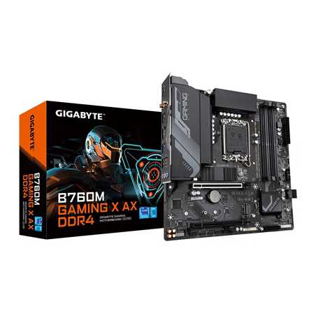 Gigabyte B760M GAMING X AX DDR4 Motherboard, Intel Socket 1700, 12th/13th Gen, 1x PCIe 4.0 x16, 2 x PCIe 4.0 M.2, Micro ATX, USB