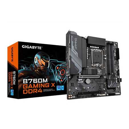 Gigabyte B760M GAMING X DDR4 Motherboard, Intel Socket 1700, 12th/13th Gen, 1x PCIe 4.0 x16, 2 x PCIe 4.0 M.2, Micro ATX, Front 
