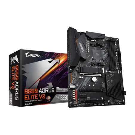 Gigabyte B550 AORUS ELITE V2 AMD Socket AM4 ATX HDMI/DIsplayPort M.2 RGB USB 3.2 Type-C Motherboard