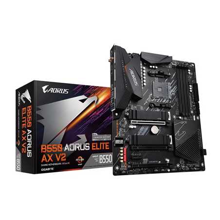 Gigabyte B550 AORUS ELITE AX V2 AMD Socket AM4 ATX HDMI/DIsplayPort WiFi 6 M.2 RGB USB 3.2 Type-C Motherboard