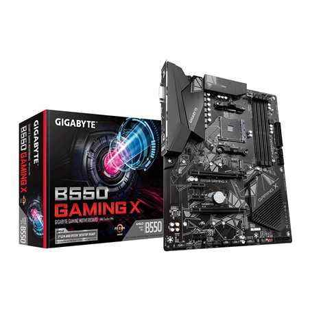 Gigabyte B550 GAMING X AMD Socket AM4 ATX DVI/HDMI Dual M.2 USB 3.2 Gen2 Motherboard