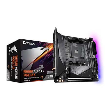 Gigabyte B550I AORUS PRO AX AMD Socket AM4 Mini ITX Dual HDMI/DIsplayPort M.2 RGB USB 3.2 Type-C Motherboard