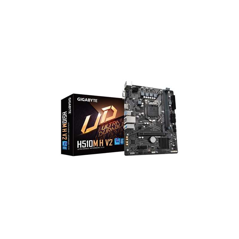 Gigabyte H510M H V2 Motherboard, Intel Socket 1200, Micro ATX, 8-Channel HD Audio, 1 PCIe 3.0 x16, 1 PCIe 3.0 x4 M.2, HDMI 1.4, 