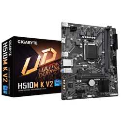 Gigabyte H510M K V2 Motherboard, Intel Socket 1200, Micro ATX, High Definition Audio, 1 PCIe 4.0 x16, 1 PCIe 3.0 x1, 1 PCIe 3.0 