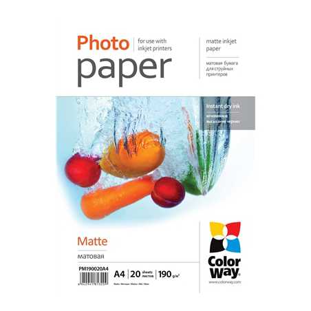 ColorWay Matte A4 190gms Photo Paper 20 Sheets