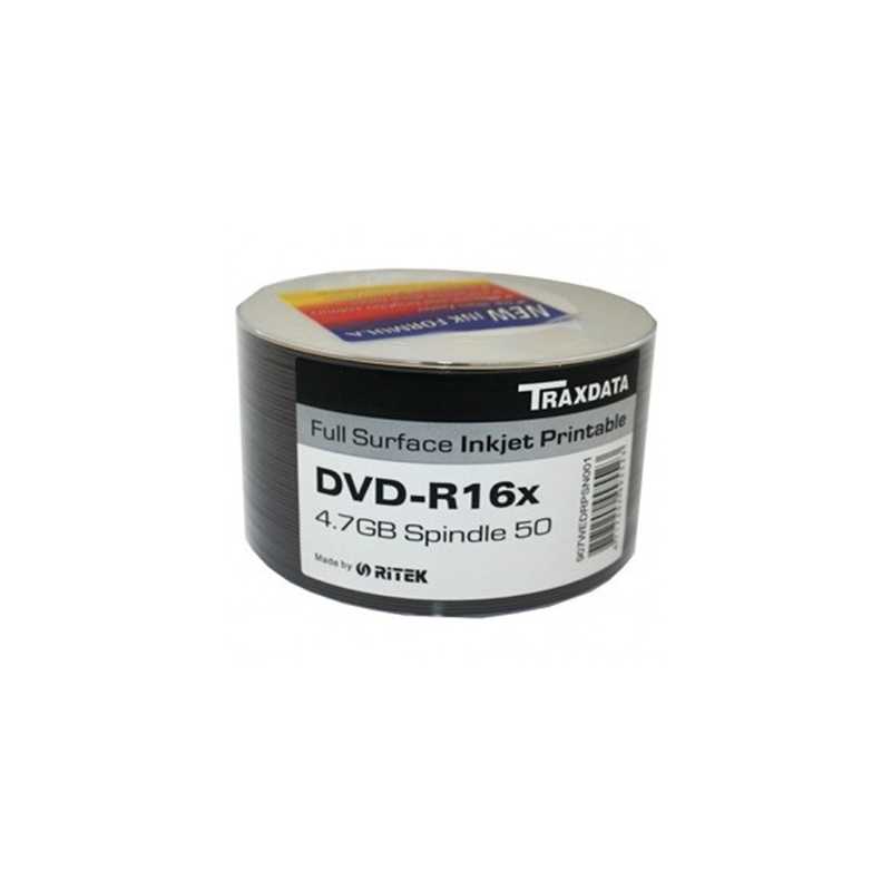 Ritek Traxdata DVD-R 16X 50Pk Boxed Printable Ritek Traxdata DVD-R 16X 50Pk Boxed Printable