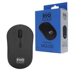 Evo Labs BTM-001 Bluetooth Mouse, 800 DPI Optical Tracking, Full Size, 3 Button with Scroll Wheel, Ambidextrous Design, Matte Bl