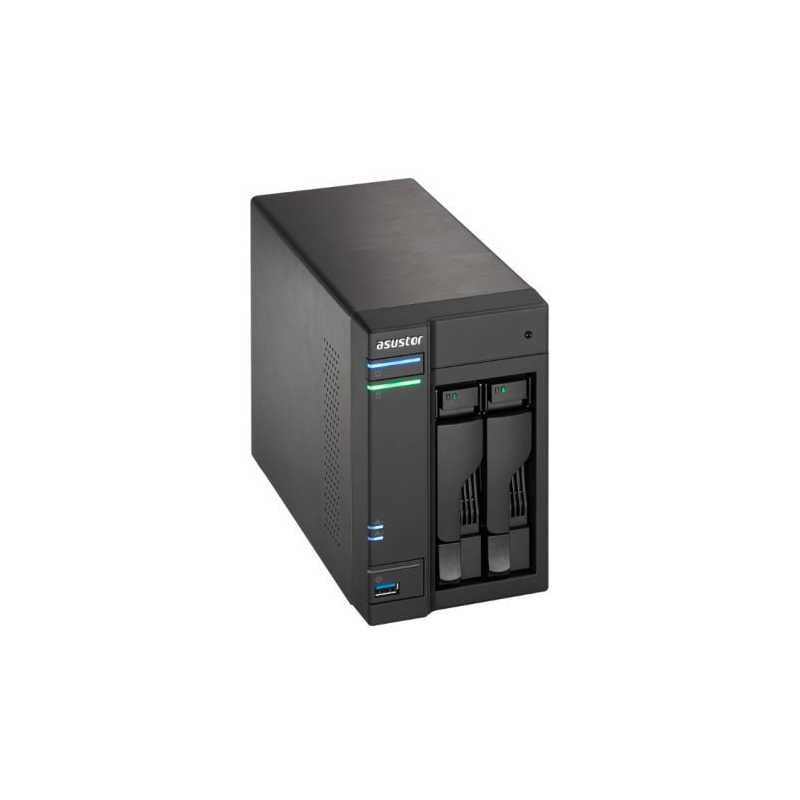 ASUSTOR AS6102T 2-Bay NAS Enclosure (No Drives), Dual Core CPU, 2GB DDR3L, HDMI, USB3