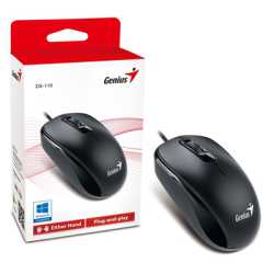 Genius DX-110 Wired PS2 Plug and Play Mouse, 1000 DPI Optical Tracking, 3 Button with Scroll Wheel, Ambidextrous Design with 1.5