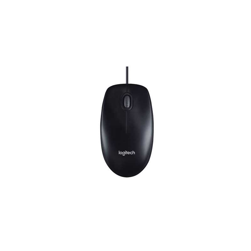 Logitech M90 Wired USB Mouse, 3-Buttons, 1000dpi and Optical Tracking, Ambidextrous Design for PC, Mac and Laptop, Black