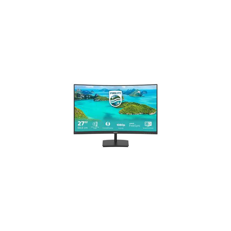 Philips 271E1SCA/00 27 Inch Curved Monitor, Full HD, VGA, HDMI, 75Hz, 4ms, Speakers, VESA