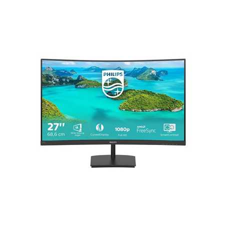 Philips 271E1SCA/00 27 Inch Curved Monitor, Full HD, VGA, HDMI, 75Hz, 4ms, Speakers, VESA