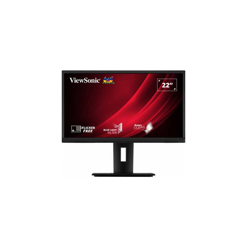 Viewsonic VG2240 22 Inch Full HD Monitor, Widescreen, 60Hz, 5ms, VGA, HDMI, DisplayPort, USB 3.2, Speakers, Height Adjust, Pivot