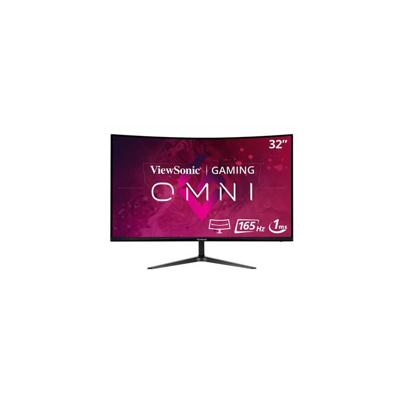 Viewsonic Omni VX3218-PC-MHD 32 Inch Curved Gaming Monitor, Full HD, 165Hz, Freesync, 2xHDMI, DisplayPort, 1ms VESA, Speakers