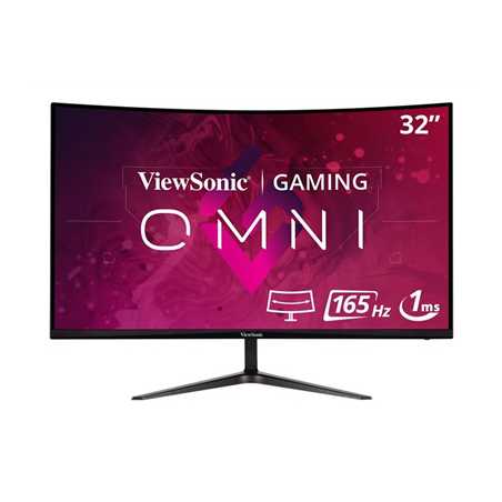 Viewsonic Omni VX3218-PC-MHD 32 Inch Curved Gaming Monitor, Full HD, 165Hz, Freesync, 2xHDMI, DisplayPort, 1ms VESA, Speakers