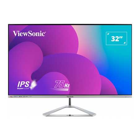 Viewsonic VX3276-MHD-3 32-Inch Full HD, Frameless IPS Monitor, 1080p, 1920 x 1080 Resolution, 75Hz, HDMI, VGA, DisplayPort, Spea