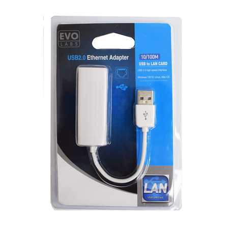 Evo Labs 10/100 USB 2.0 to Ethernet Adapter
