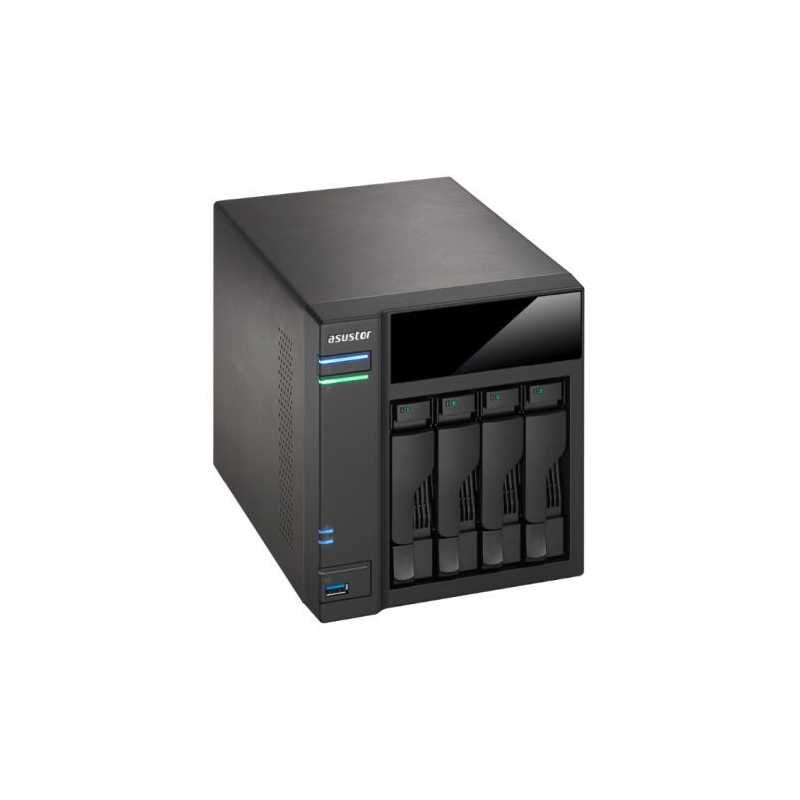 ASUSTOR AS6104T 4-Bay NAS Enclosure (No Drives), Dual Core CPU, 2GB DDR3L, HDMI, USB3