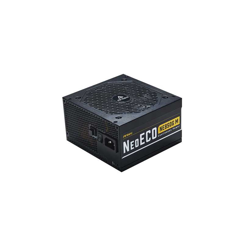 ANTEC NeoECO NE850G M 850W PSU, 120mm Silent Fan, 80 PLUS Gold, Fully Modular, UK Plug, Heavy-Duty Japanese Capacitors, Hybrid Z
