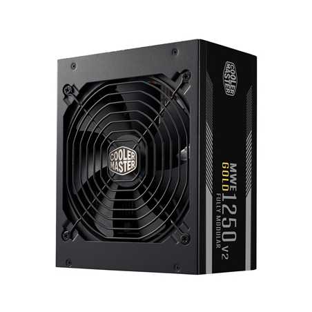 Cooler Master MWE Gold 1250 V2 ATX 3.0 1250W PSU, 140mm Silent Fan with Smart Thermal Controlling Feature, 80 PLUS Gold, Fully M