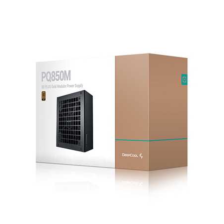 DeepCool PQ850M 850W PSU, 120mm Fluid Dynamic Bearing (FDB) Cooling Fan with Hybrid Fanless Mode, 80 PLUS Gold, Fully Modular, U