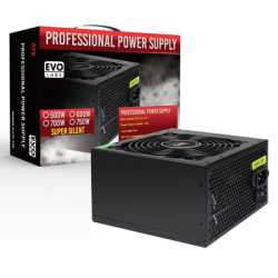 EVO LABS BR500-12BL 500W PSU, 120mm Black Silent Fan with Improved Ventilation, Non Modular, Stable & Reliable, Retail Packaged