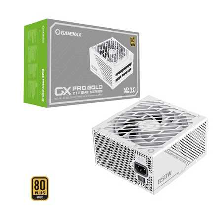 GAMEMAX GX-850W Pro Modular 80 Plus Gold ATX3.0 PCIe 5.0 White PSU With 135mm FDB Fan