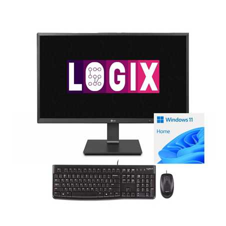 LOGIX 27 Inch Full HD Intel Quad Core All-in-One AiO Desktop PC with IPS Screen, 512GB M.2 SSD, 12GB DDR4, Integrated Graphics, 