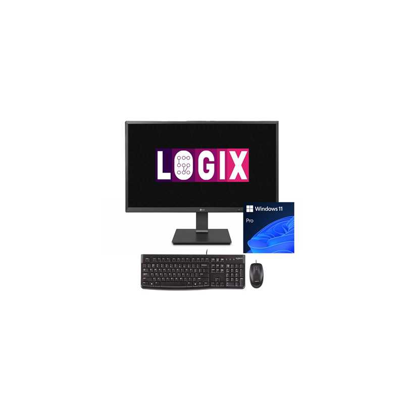 LOGIX 27 Inch Full HD Intel Quad Core All-in-One AiO Desktop PC with IPS Screen, 512GB M.2 SSD, 12GB DDR4, Integrated Graphics, 