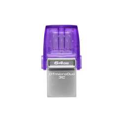 Kingston DataTraveler DTDUO3CG3/128GB 64GB MicroDuo USB OTG Flash Drive, 3C, USB-C and Type A