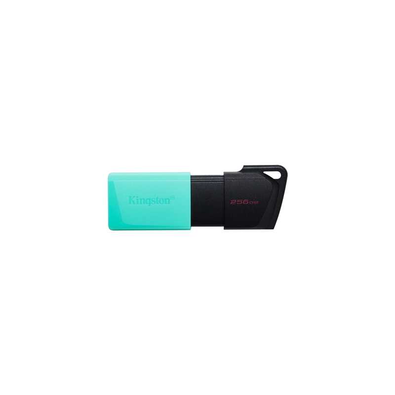 Kingston DataTraveler ExodiaM DTXM/256GB USB Flash Drive, 256GB, USB 3.2, Turquoise / Black, Moving Cap Design