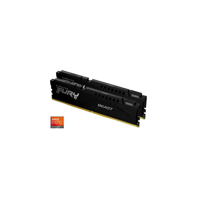 Kingston FURY Beast KF552C36BBEK2-32 32GB (2x16GB) System Memory, 5200MT/s, DDR5,CL36, DIMM, Black, AMD EXPO Certified