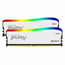 Kingston FURY Beast RGB, 32GB (2 x 16GB), DDR4, 3200MHz, Special Edition White, Unbuffered, 288-pin, DIMM, CL16, 1.35v