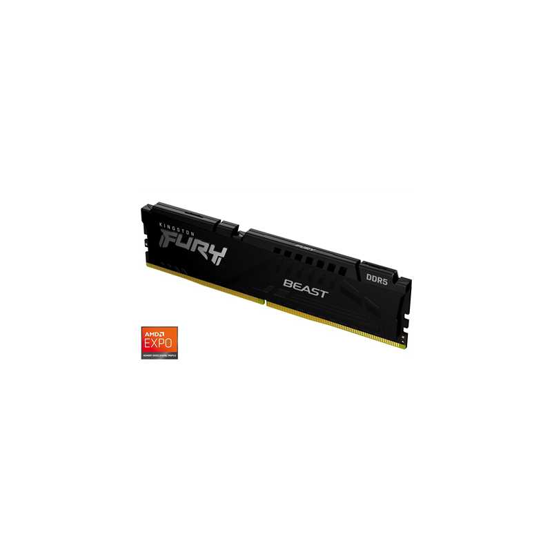 Kingston FURY Beast KF556C36BBE-16 16GB System Memory, 5600MT/s, DDR5, CL36, DIMM, Black, AMD EXPO Certified