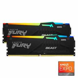 Kingston FURY Beast KF556C36BBEAK2-32 32GB RGB (2x16GB) System Memory, DDR5, 5600MHz, Black, 288 Pin