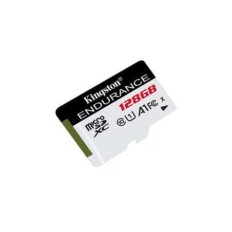 Kingston SDCE/128GB High Endurance micro SD Flash Memory Card, 128GB, Class 10, A1, UHS-I U1, Retail Packed