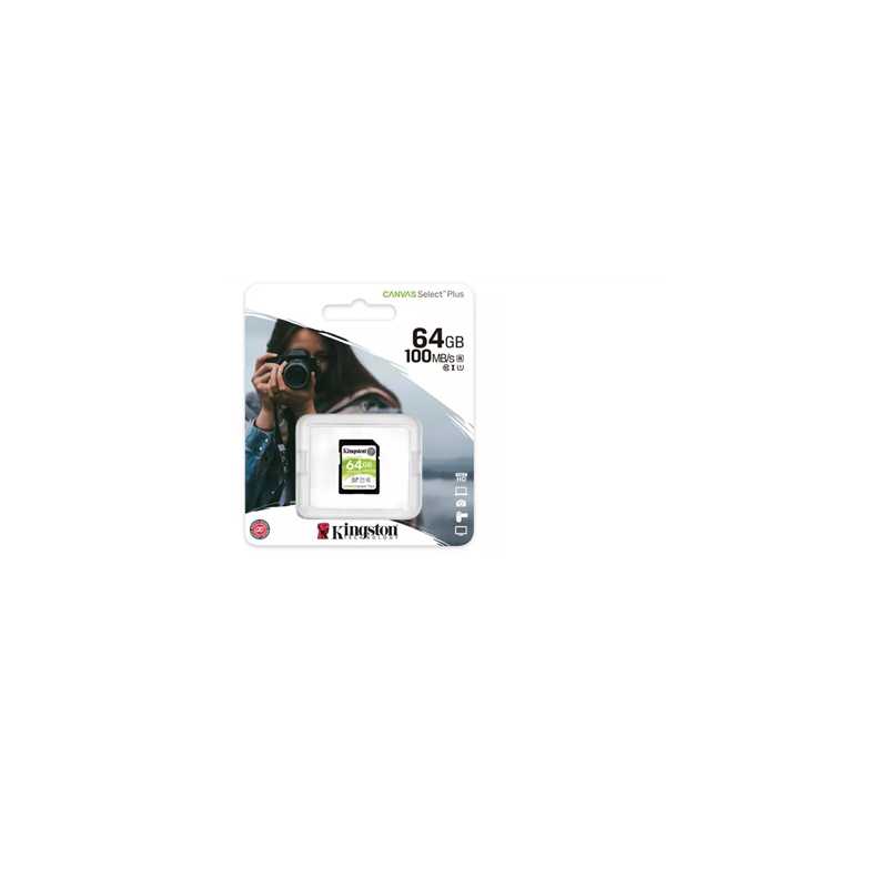 Kingston Canvas Select Plus V10 64GB SD Class 10 UHS-I U3 Flash Card