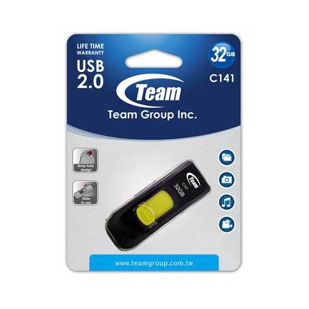 Team C141 32GB USB 2.0 Yellow USB Flash Drive