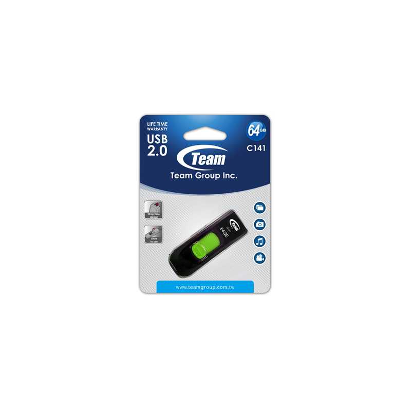 Team C141 64GB USB 2.0 Green USB Flash Drive